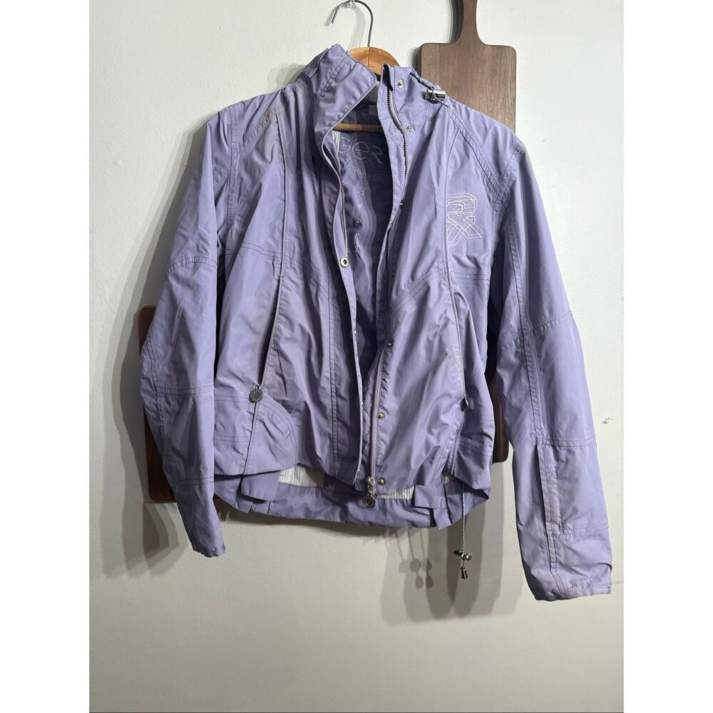 Gersemi Hazel Purple Long Sleeve Hooded Equestrian Riding Rain Jacket Size Small